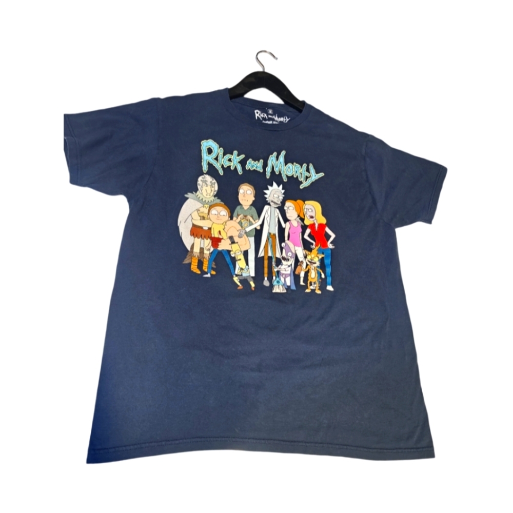 Rick and Morty Graphic T-Shirt - Blue Size Medium